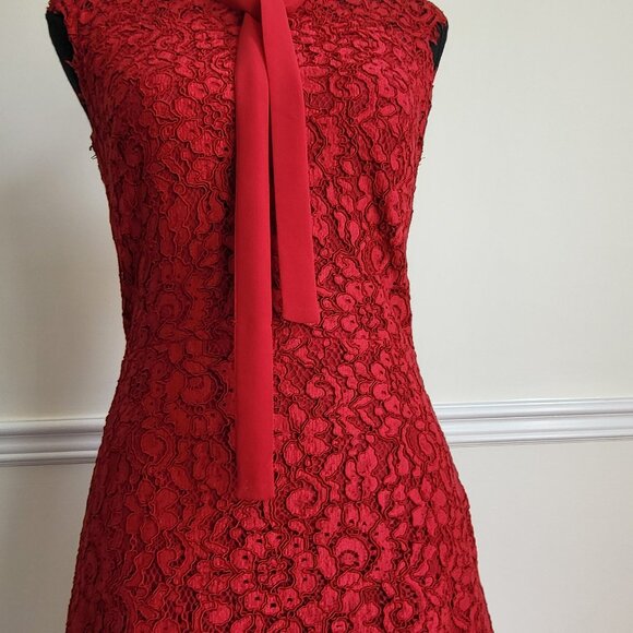 Michael Kors Red Lace Dress, Size 0 - Picture 6 of 10